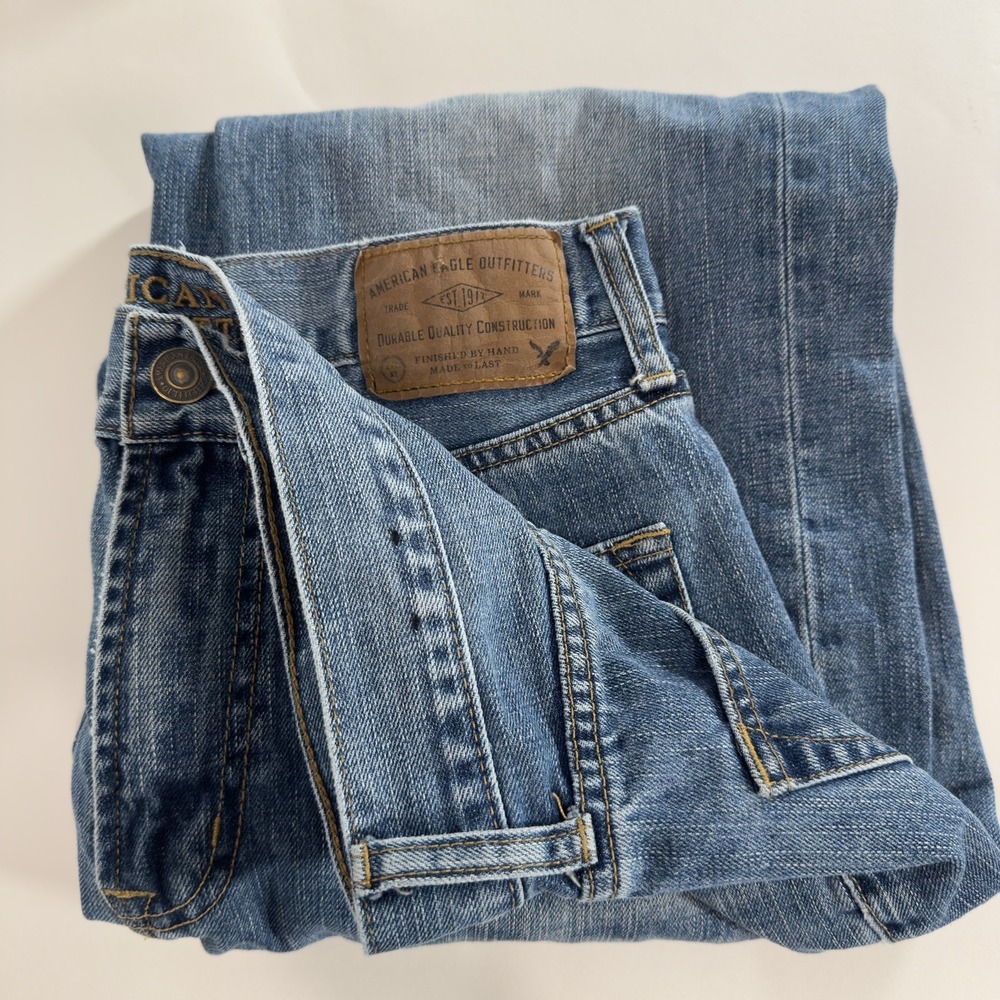 American Eagle Classic Bootcut Jeans Mens 34x34 Blue 100% Cotton Denim AEO
